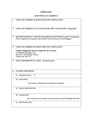 Alberta Mortgage Agreement