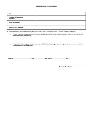 Undertaking to Pay Debts