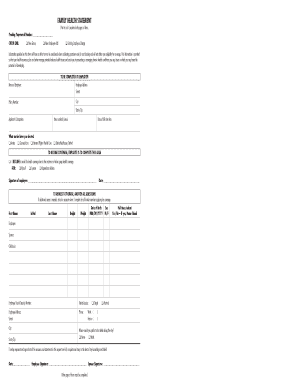 Family Health Statement Form