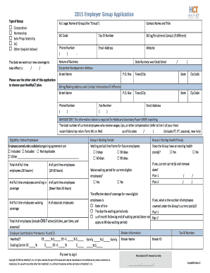 2015 Employer Group Application