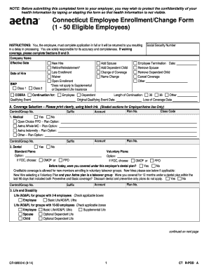 Connecticut Employee Enrollment/Change Form