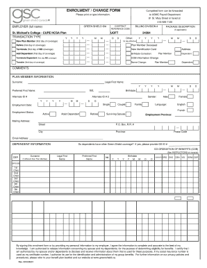 Green Shield Canada Enrolment Form