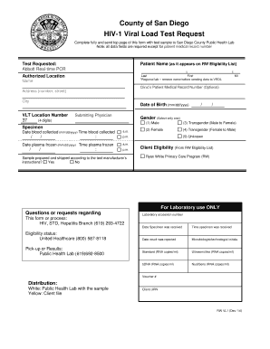 HIV-1 Viral Load Test Request