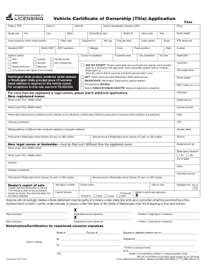 Washington Vehicle Title Application