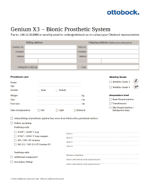 Genium X3 Order Form