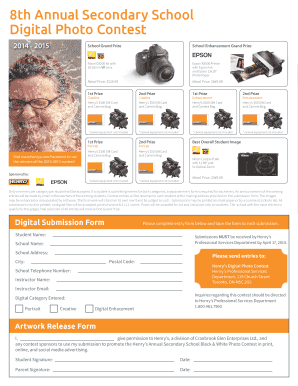 Henry's Digital Photo Contest Entry Form