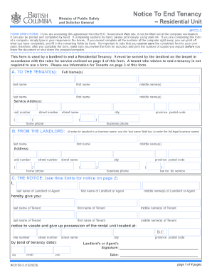 Notice to End Tenancy