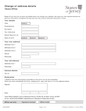 Change of Address Form