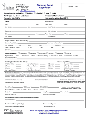 Alberta Plumbing Permit Application