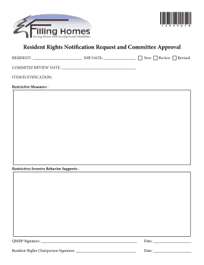 Resident Rights Notification Request