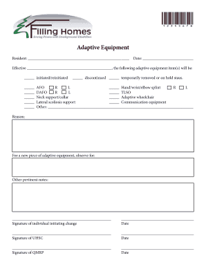 Adaptive Equipment Form