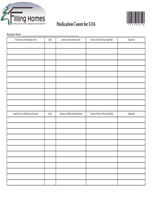 Medication Count Form