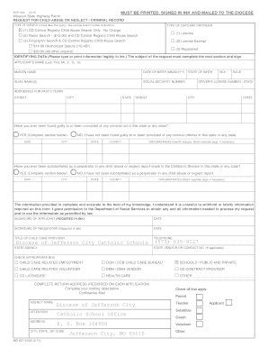 Missouri Child Abuse or Neglect Criminal Record Request