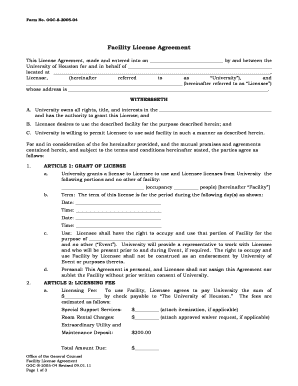 Facility License Agreement