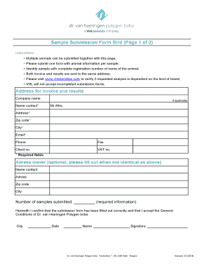 Bird Genetic Analysis Submission Form