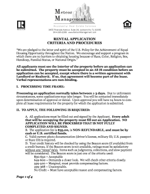 Rental Application Form