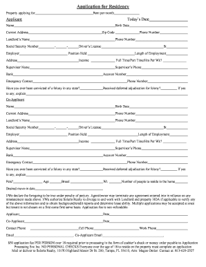 Rental Application Form