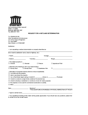 Request for Wetland Determination