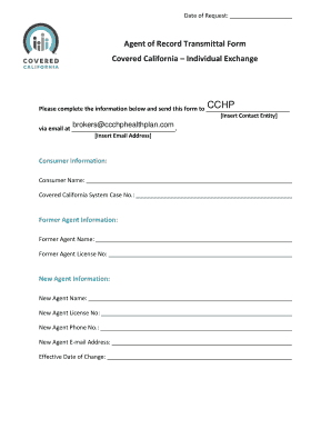 Agent of Record Transmittal Form