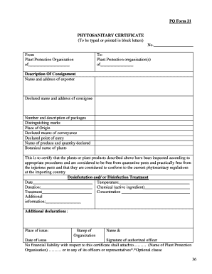 Phytosanitary Certificate