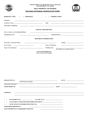Guam Building Appraisal Verification Form