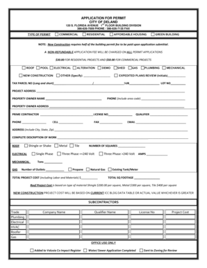 City of Deland Building Permit Application