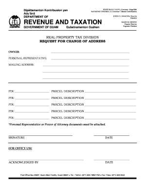 Guam Real Property Tax Change of Address Form