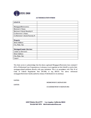 Mortgage Authorization Form