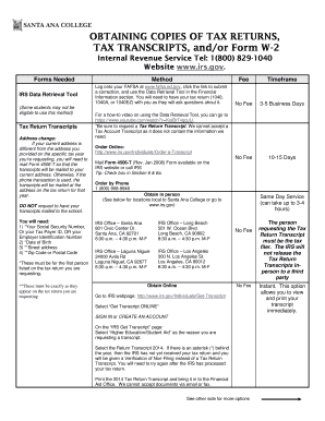 IRS Tax Return Transcript Request