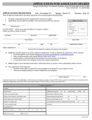 Application for Associate Degree