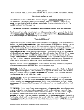 Florida Dissolution of Marriage with Children Form