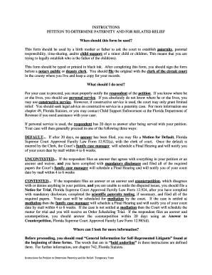 Petition to Determine Paternity and for Related Relief