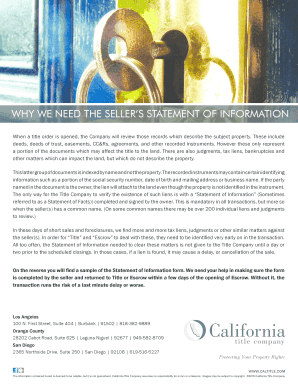 California Seller's Statement of Information