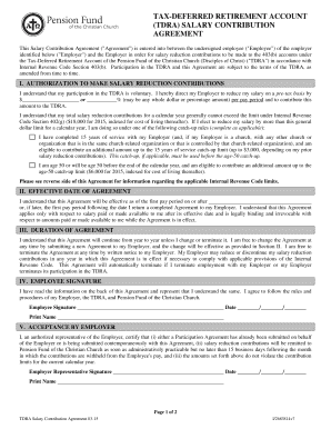 TDRA Salary Contribution Agreement