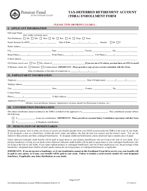 Tax-Deferred Retirement Account Enrollment Form