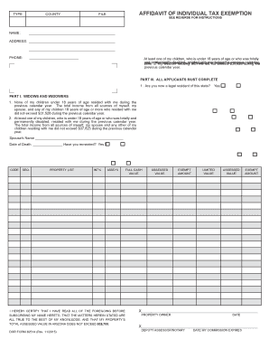 Arizona Property Tax Exemption Affidavit