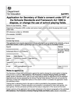 Section 77 application form to Exec Board