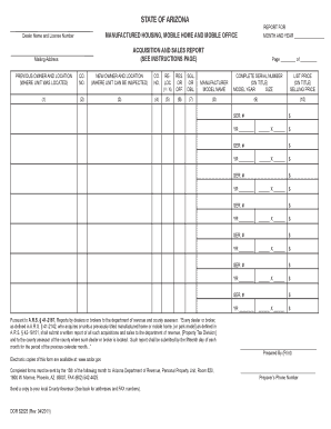 Arizona Manufactured Housing Sales Report