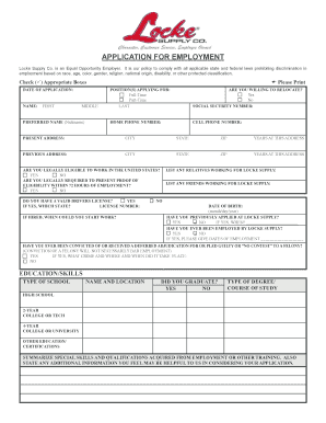 Application for Employment