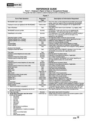 Form 7 – Employer’s Report of Injury or Occupational Disease
