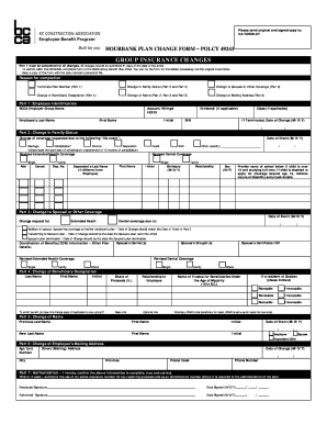 Hourbank Group Insurance Change Form