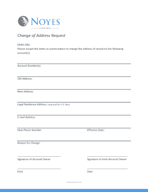 Change of Address Request