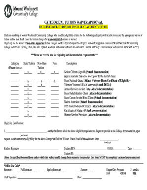 Categorical Tuition Waiver Form