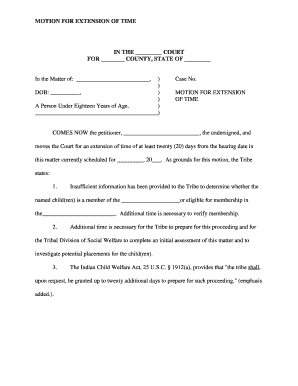 Motion for Extension of Time