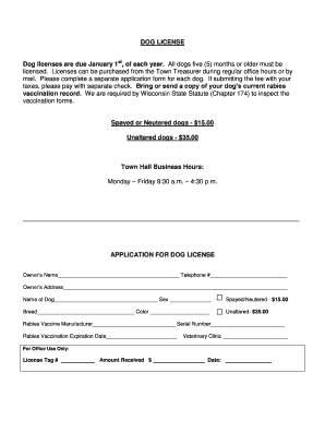 Dog License Application