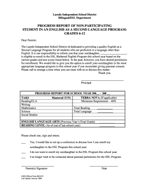 ESL Program Enrollment Consent Form