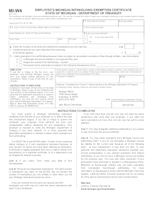 Michigan Withholding Exemption Certificate