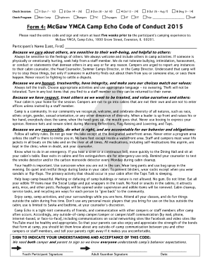 McGaw YMCA Camp Echo Code of Conduct