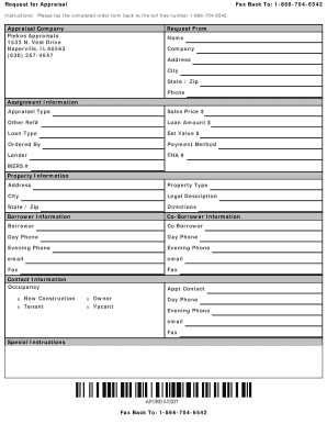 Appraisal Company Request Form