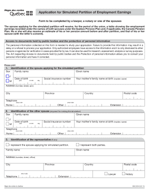 Québec Simulated Partition of Employment Earnings Application